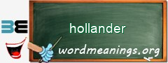 WordMeaning blackboard for hollander